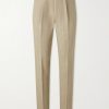 Straight-Leg Pleated Linen Trousers Straight-Leg Pleated Linen Trousers