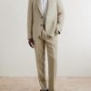 Straight-Leg Pleated Linen Trousers - OU Straight-Leg Pleated Linen Trousers - OU