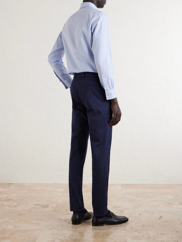 Tapered Stretch-Cotton Trousers - BK Tapered Stretch-Cotton Trousers - BK