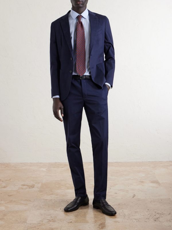 Tapered Stretch-Cotton Trousers - OU Tapered Stretch-Cotton Trousers - OU