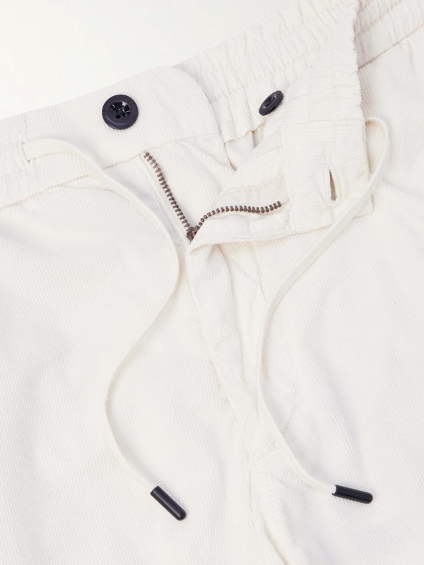 Straight-Leg Cotton-Corduroy Drawstring Shorts - E1 Straight-Leg Cotton-Corduroy Drawstring Shorts - E1