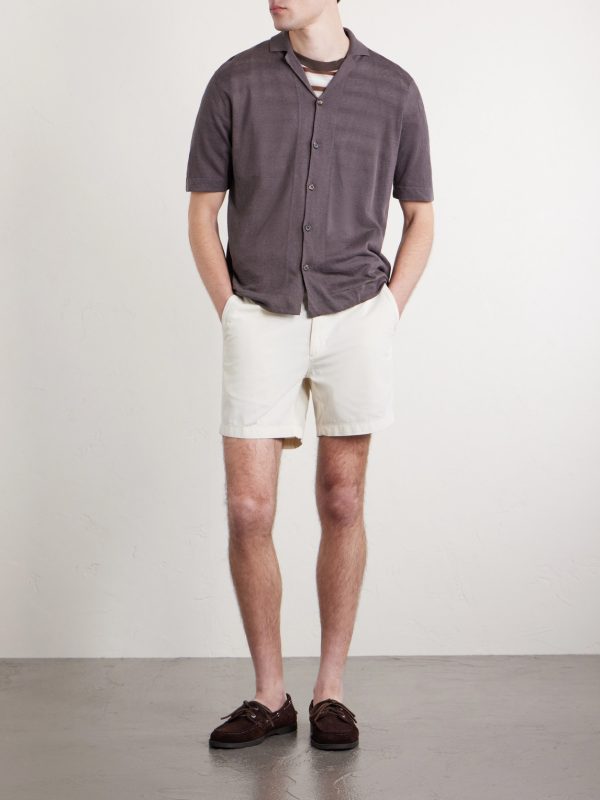 Straight-Leg Cotton-Corduroy Drawstring Shorts - OU Straight-Leg Cotton-Corduroy Drawstring Shorts - OU