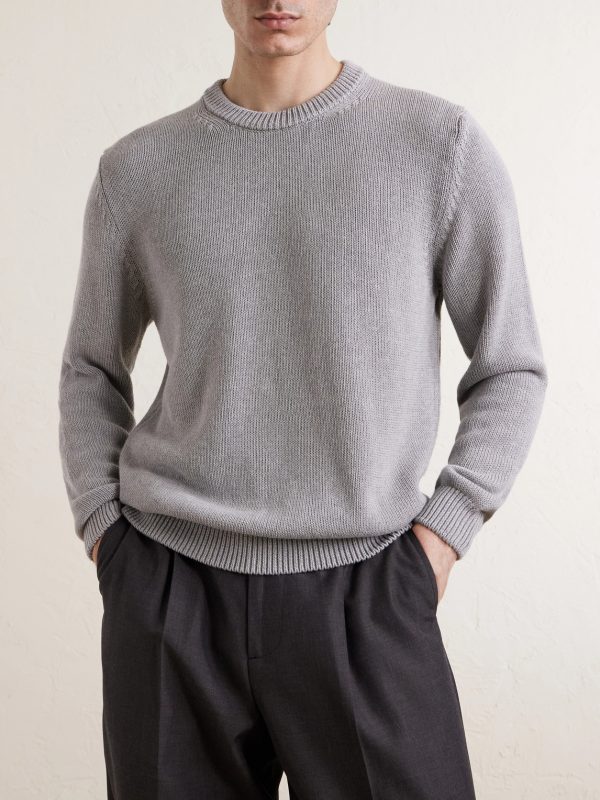 Slim-Fit Cotton Sweater - FR