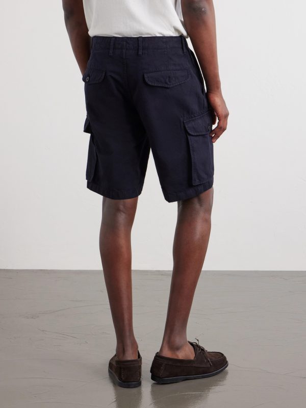 Straight-Leg Cotton and Linen-Blend Shorts - BK
