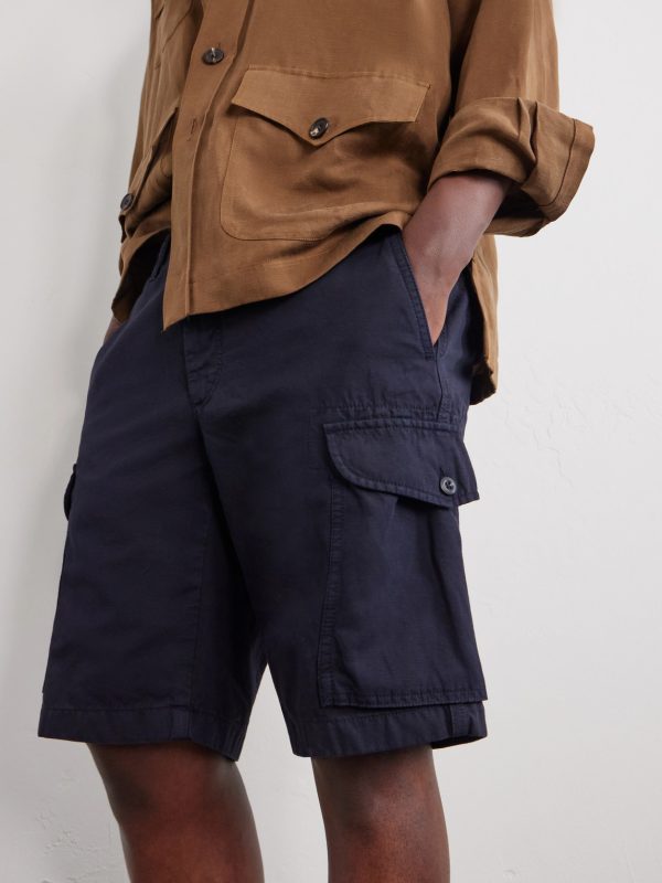 Straight-Leg Cotton and Linen-Blend Shorts - CU