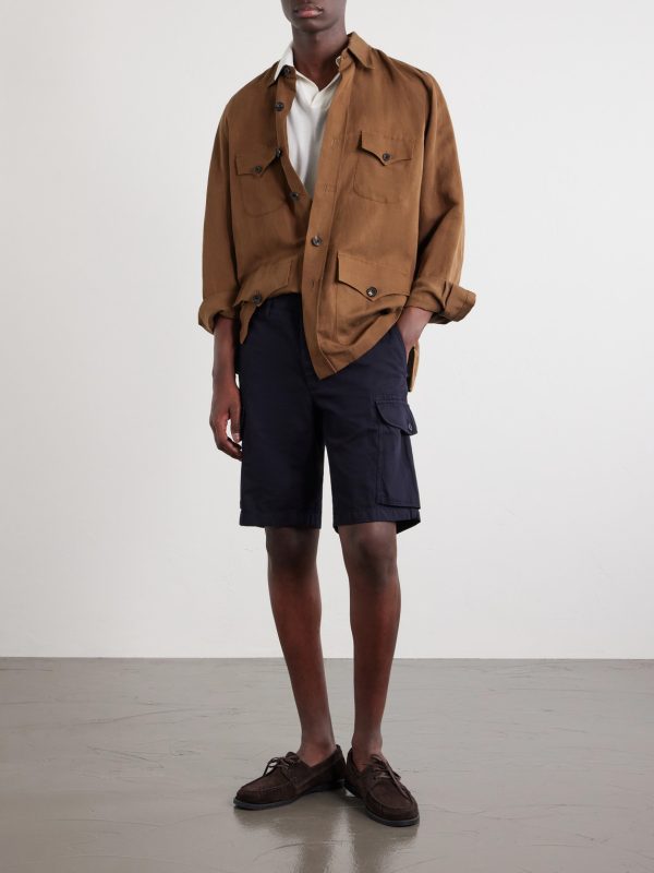 Straight-Leg Cotton and Linen-Blend Shorts - OU