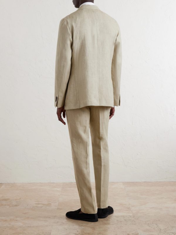 Slim-Fit Linen Suit Jacket - BK Slim-Fit Linen Suit Jacket - BK