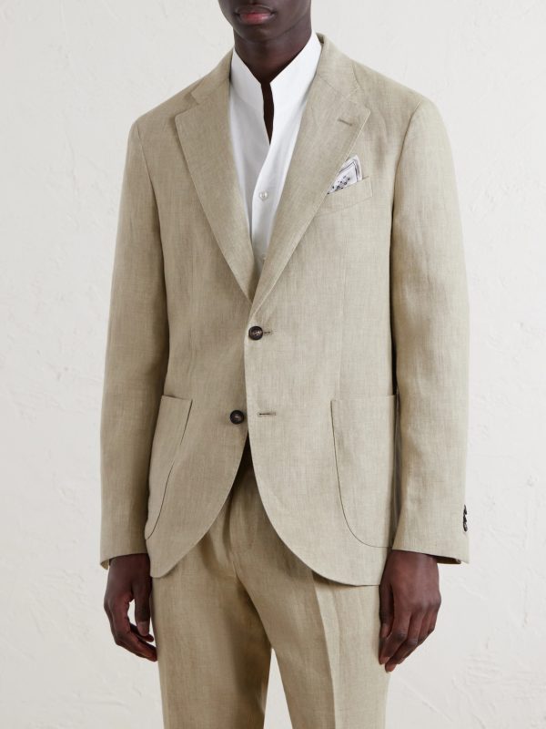 Slim-Fit Linen Suit Jacket - FR Slim-Fit Linen Suit Jacket - FR