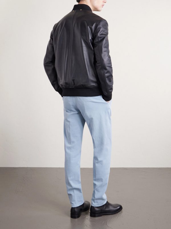 Tapered Pleated Cotton-Blend Gabardine Trousers - BK Tapered Pleated Cotton-Blend Gabardine Trousers - BK