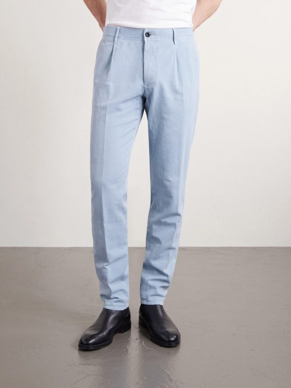 Tapered Pleated Cotton-Blend Gabardine Trousers - FR Tapered Pleated Cotton-Blend Gabardine Trousers - FR