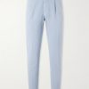 Tapered Pleated Cotton-Blend Gabardine Trousers Tapered Pleated Cotton-Blend Gabardine Trousers