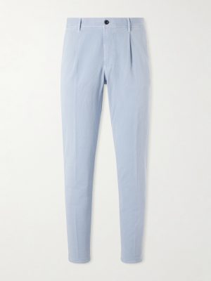 Tapered Pleated Cotton-Blend Gabardine Trousers Tapered Pleated Cotton-Blend Gabardine Trousers