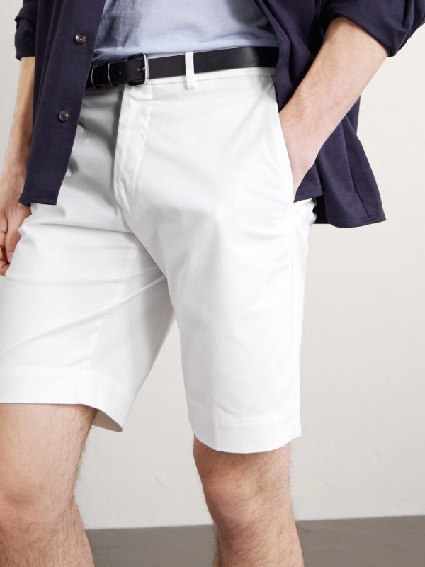 Slim-Fit Cotton-Blend Gabardine Chino Shorts - E1