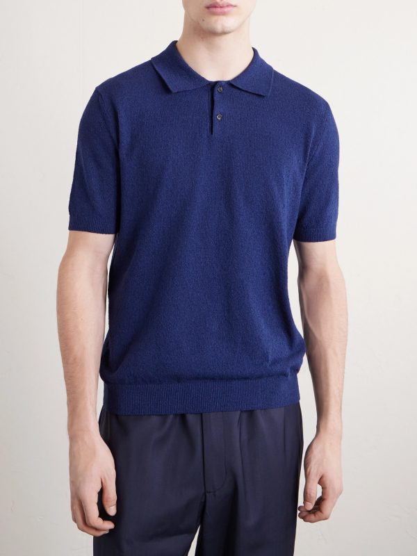 Slim-Fit Cotton-Blend Terry Polo Shirt - FR Slim-Fit Cotton-Blend Terry Polo Shirt - FR