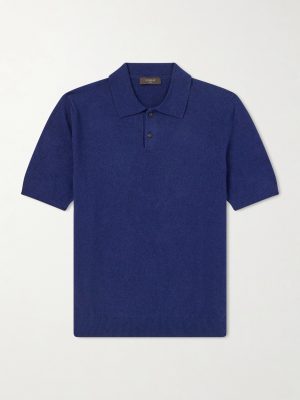 Slim-Fit Cotton-Blend Terry Polo Shirt