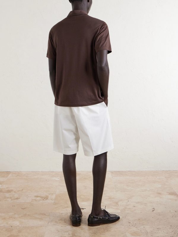 Cotton and Silk-Blend Jersey Polo Shirt - BK Cotton and Silk-Blend Jersey Polo Shirt - BK