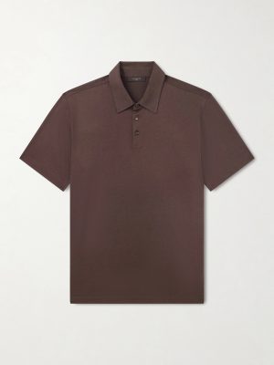 Cotton and Silk-Blend Jersey Polo Shirt Cotton and Silk-Blend Jersey Polo Shirt