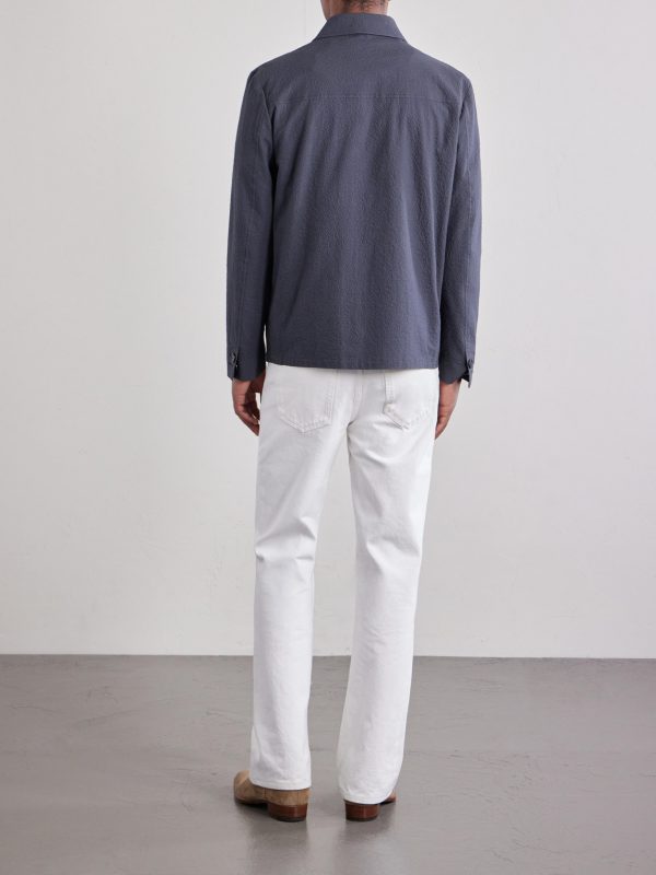Cotton and Silk-Blend Seersucker Overshirt - BK Cotton and Silk-Blend Seersucker Overshirt - BK
