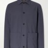 Cotton and Silk-Blend Seersucker Overshirt Cotton and Silk-Blend Seersucker Overshirt