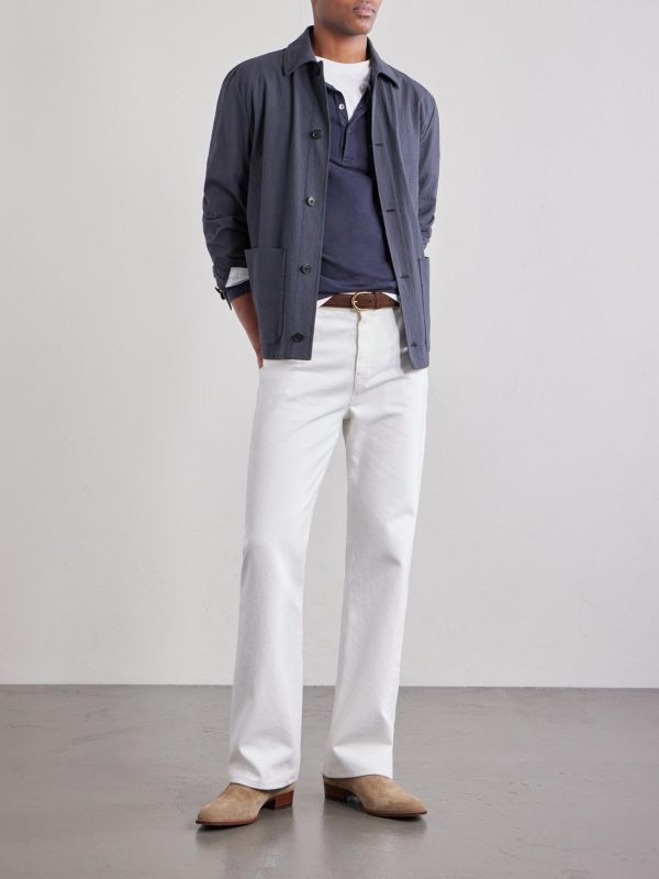 Cotton and Silk-Blend Seersucker Overshirt - OU Cotton and Silk-Blend Seersucker Overshirt - OU