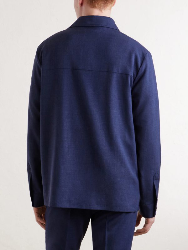 Wool, Silk and Linen-Blend Overshirt - BK Wool, Silk and Linen-Blend Overshirt - BK