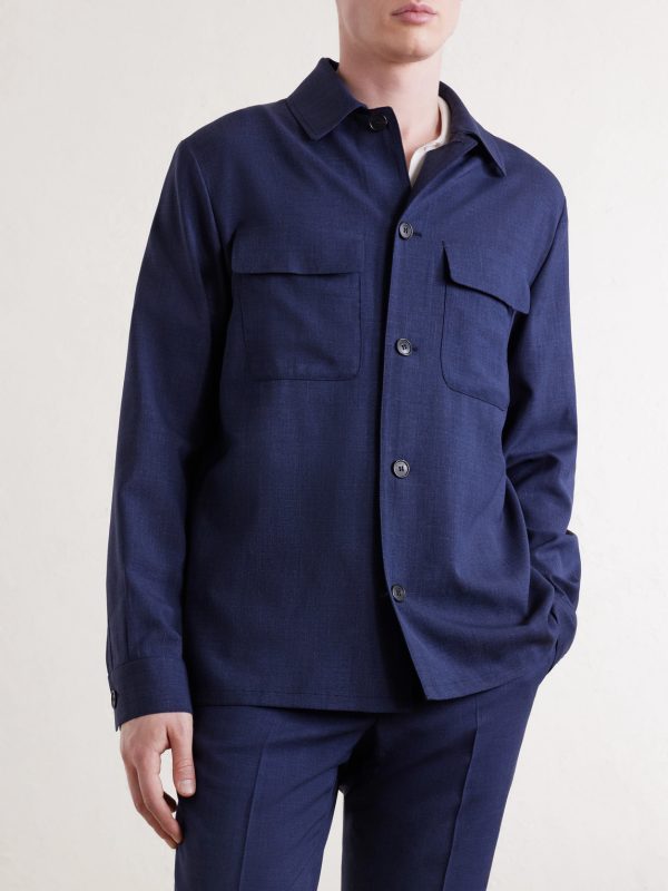 Wool, Silk and Linen-Blend Overshirt - FR Wool, Silk and Linen-Blend Overshirt - FR