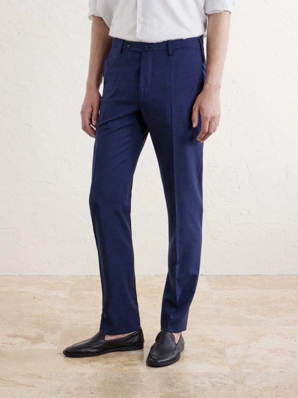 Straight-Leg Pleated Virgin Wool, Silk and Linen-Blend Trousers - FR