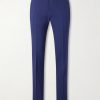 Straight-Leg Pleated Virgin Wool, Silk and Linen-Blend Trousers