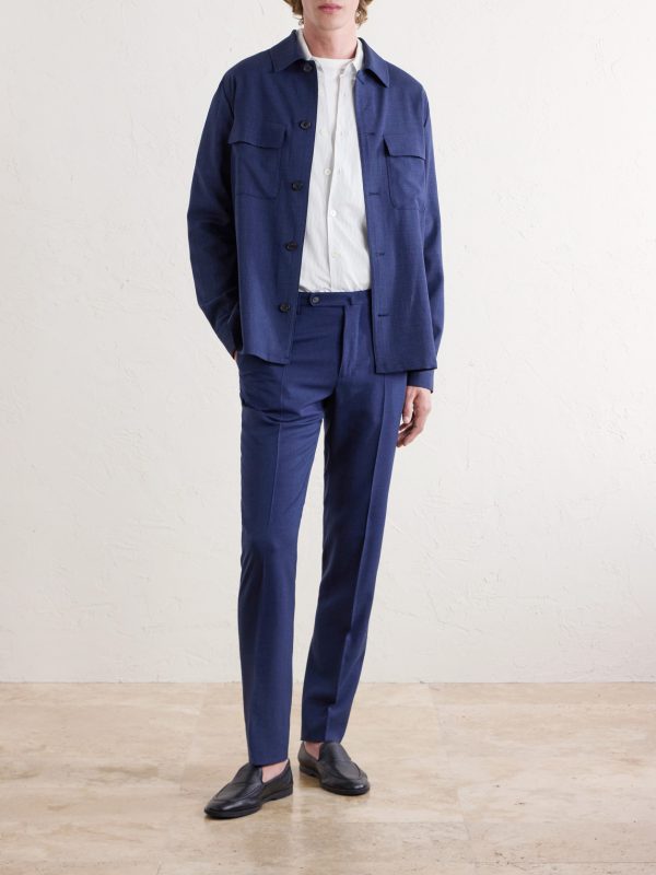 Straight-Leg Pleated Virgin Wool, Silk and Linen-Blend Trousers - OU