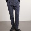 Tapered Cotton-Blend Seersucker Trousers - FR