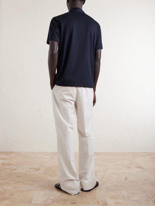 Cotton and Silk-Blend Jersey Polo Shirt - BK Cotton and Silk-Blend Jersey Polo Shirt - BK