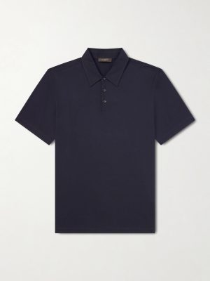 Cotton and Silk-Blend Jersey Polo Shirt Cotton and Silk-Blend Jersey Polo Shirt
