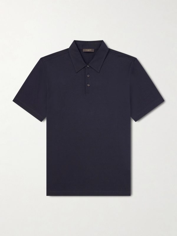 Cotton and Silk-Blend Jersey Polo Shirt Cotton and Silk-Blend Jersey Polo Shirt