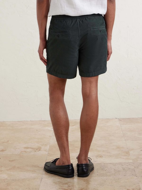 Straight-Leg Cotton-Corduroy Drawstring Shorts - BK Straight-Leg Cotton-Corduroy Drawstring Shorts - BK