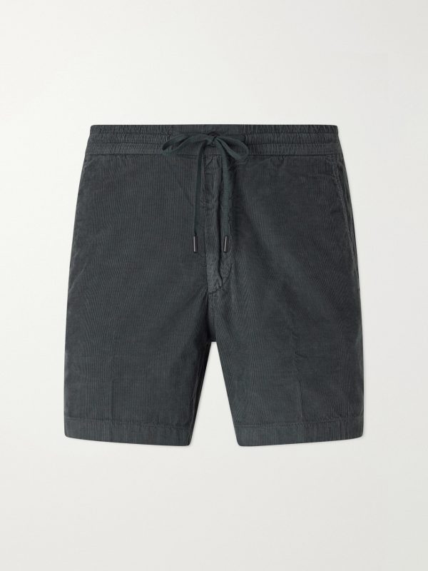 Straight-Leg Cotton-Corduroy Drawstring Shorts Straight-Leg Cotton-Corduroy Drawstring Shorts