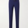 Tapered Pleated Virgin Wool, Silk and Linen-Blend Drawstring Trousers