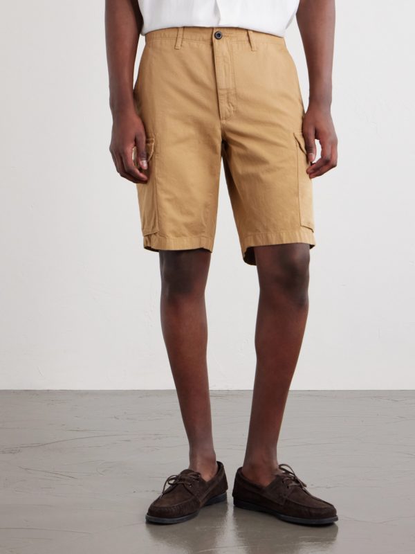 Straight-Leg Cotton and Linen-Blend Shorts - FR Straight-Leg Cotton and Linen-Blend Shorts - FR