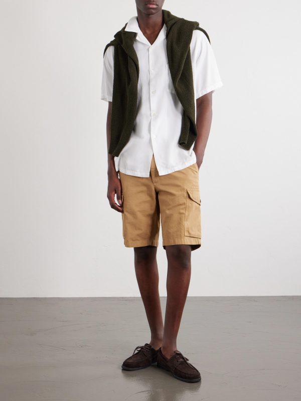 Straight-Leg Cotton and Linen-Blend Shorts - OU Straight-Leg Cotton and Linen-Blend Shorts - OU
