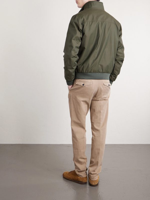 Tapered Pleated Cotton-Blend Gabardine Trousers - BK Tapered Pleated Cotton-Blend Gabardine Trousers - BK