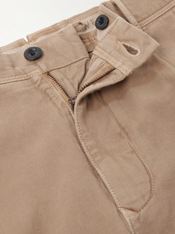 Tapered Pleated Cotton-Blend Gabardine Trousers - CU Tapered Pleated Cotton-Blend Gabardine Trousers - CU
