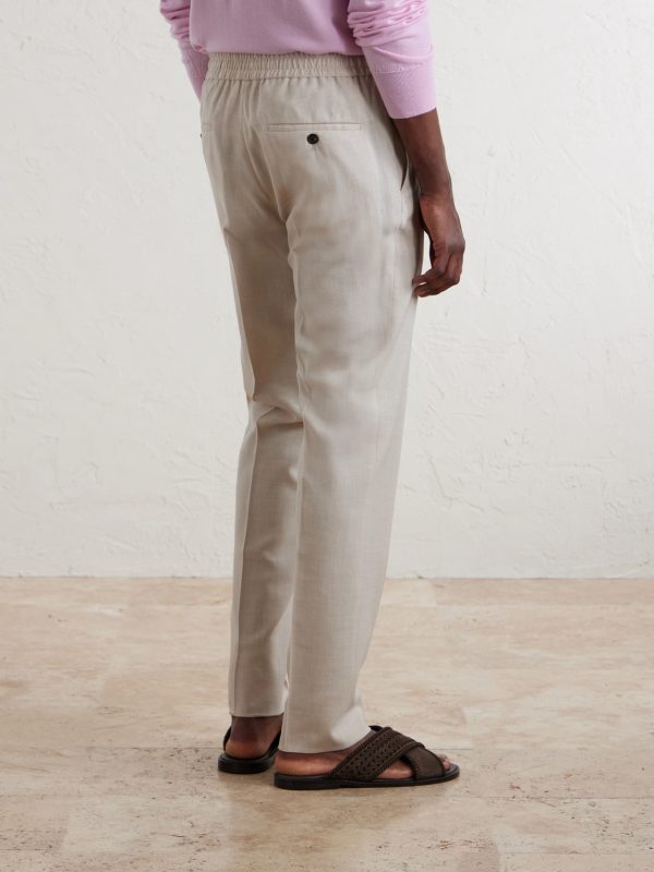 Straight-Leg Pleated Virgin Wool, Silk and Linen-Blend Trousers - BK Straight-Leg Pleated Virgin Wool, Silk and Linen-Blend Trousers - BK