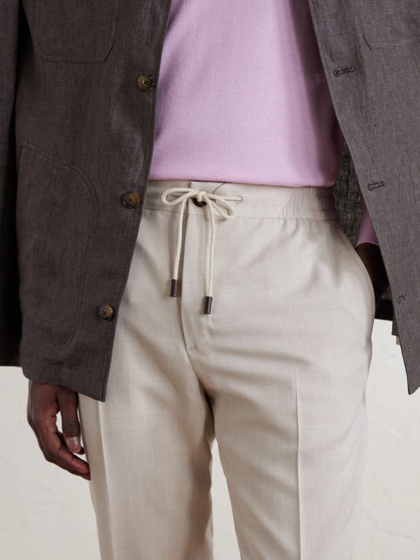 Straight-Leg Pleated Virgin Wool, Silk and Linen-Blend Trousers - CU Straight-Leg Pleated Virgin Wool, Silk and Linen-Blend Trousers - CU