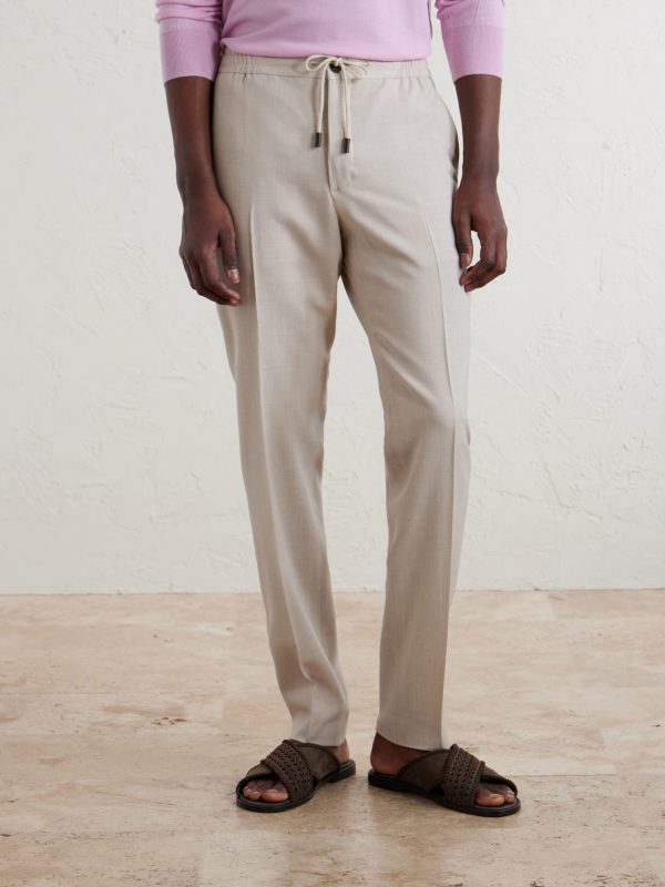 Straight-Leg Pleated Virgin Wool, Silk and Linen-Blend Trousers - FR Straight-Leg Pleated Virgin Wool, Silk and Linen-Blend Trousers - FR