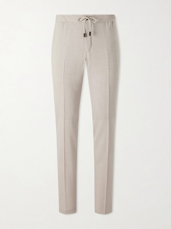 Straight-Leg Pleated Virgin Wool, Silk and Linen-Blend Trousers Straight-Leg Pleated Virgin Wool, Silk and Linen-Blend Trousers