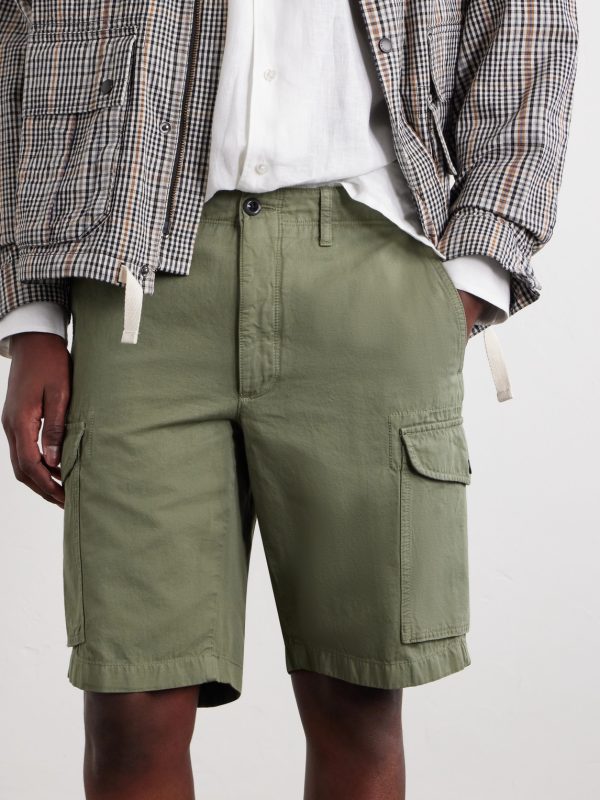 Straight-Leg Cotton and Linen-Blend Shorts - CU Straight-Leg Cotton and Linen-Blend Shorts - CU