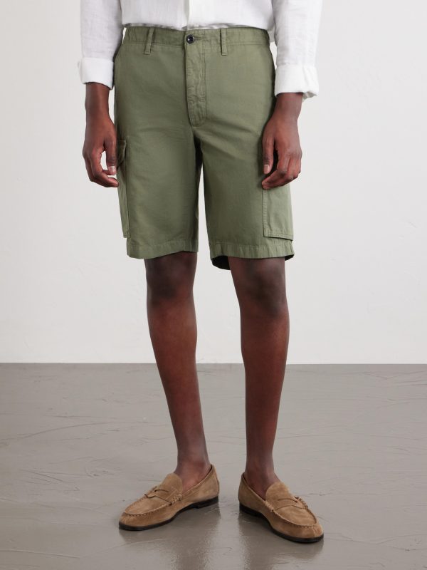 Straight-Leg Cotton and Linen-Blend Shorts - FR Straight-Leg Cotton and Linen-Blend Shorts - FR