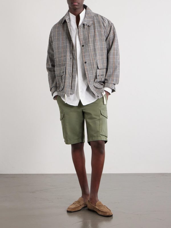 Straight-Leg Cotton and Linen-Blend Shorts - OU Straight-Leg Cotton and Linen-Blend Shorts - OU