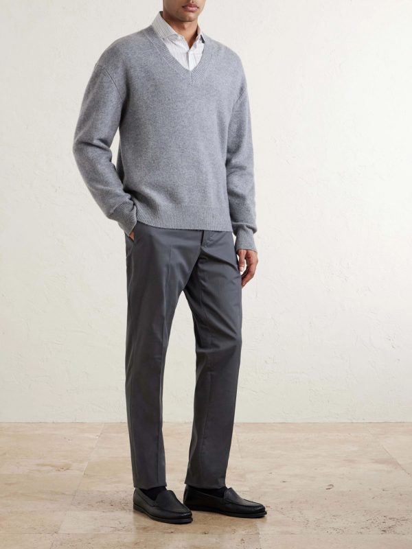 Tapered Stretch-Cotton Trousers - OU