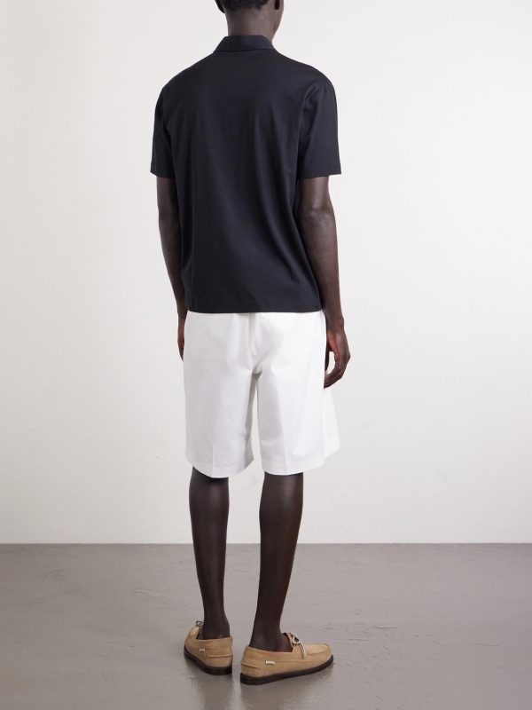 Cotton and Silk-Blend Jersey Polo Shirt - BK
