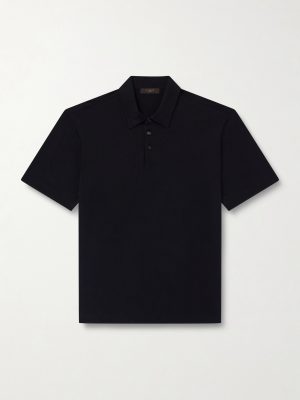 Cotton and Silk-Blend Jersey Polo Shirt Cotton and Silk-Blend Jersey Polo Shirt